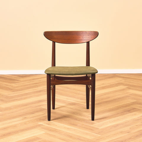 Danish dining chairs in teak and walnut by EW Bach for AS Skovby Møbelfabrik