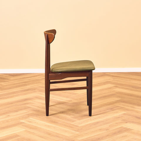 Danish dining chairs in teak and walnut by EW Bach for AS Skovby Møbelfabrik