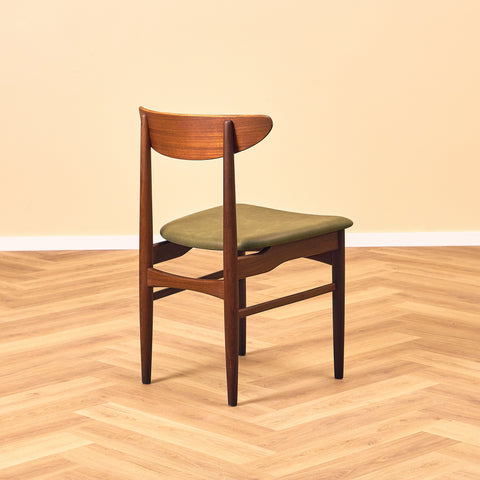 Danish dining chairs in teak and walnut by EW Bach for AS Skovby Møbelfabrik