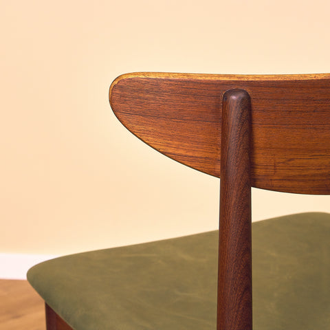 Danish dining chairs in teak and walnut by EW Bach for AS Skovby Møbelfabrik