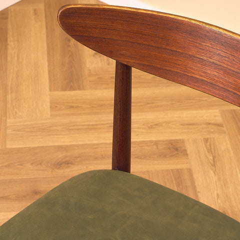 Danish dining chairs in teak and walnut by EW Bach for AS Skovby Møbelfabrik
