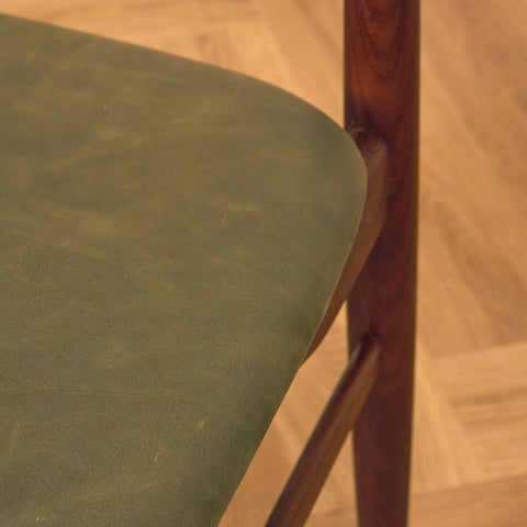 Danish dining chairs in teak and walnut by EW Bach for AS Skovby Møbelfabrik