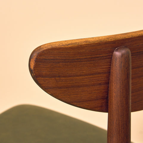 Danish dining chairs in teak and walnut by EW Bach for AS Skovby Møbelfabrik