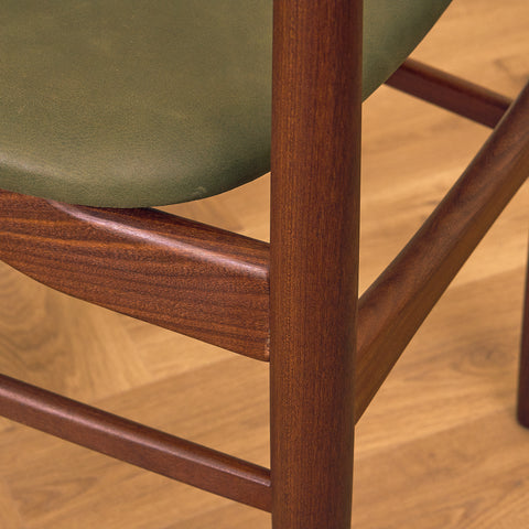 Danish dining chairs in teak and walnut by EW Bach for AS Skovby Møbelfabrik