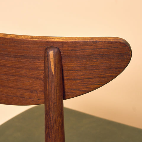 Danish dining chairs in teak and walnut by EW Bach for AS Skovby Møbelfabrik