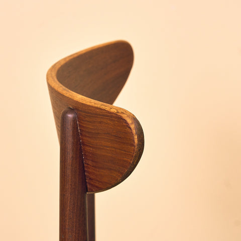 Danish dining chairs in teak and walnut by EW Bach for AS Skovby Møbelfabrik