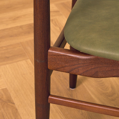 Danish dining chairs in teak and walnut by EW Bach for AS Skovby Møbelfabrik