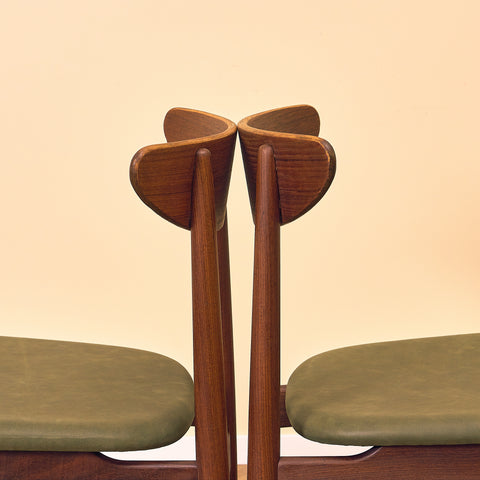 Danish dining chairs in teak and walnut by EW Bach for AS Skovby Møbelfabrik