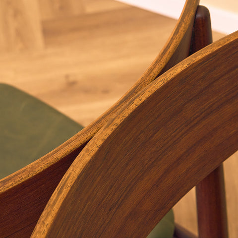 Danish dining chairs in teak and walnut by EW Bach for AS Skovby Møbelfabrik