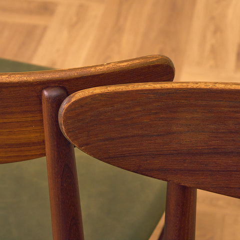 Danish dining chairs in teak and walnut by EW Bach for AS Skovby Møbelfabrik