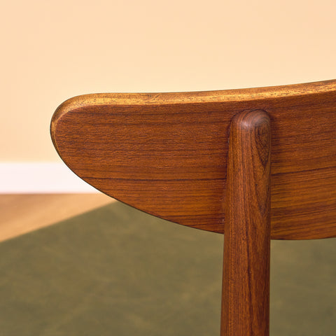 Danish dining chairs in teak and walnut by EW Bach for AS Skovby Møbelfabrik