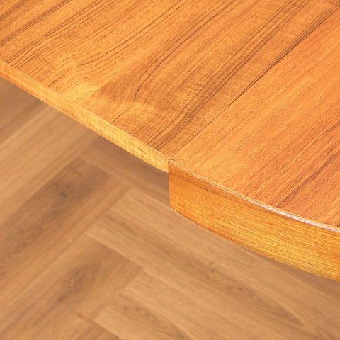 Danish round dining table in teak by Willy Schou Andersen