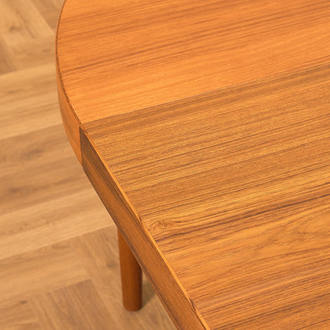 Danish round dining table in teak by Willy Schou Andersen