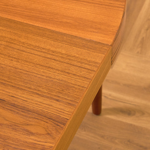 Danish round dining table in teak by Willy Schou Andersen
