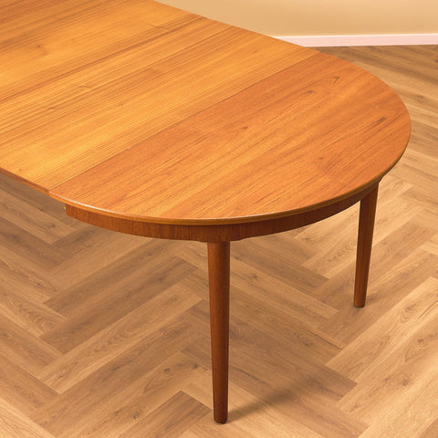 Danish round dining table in teak