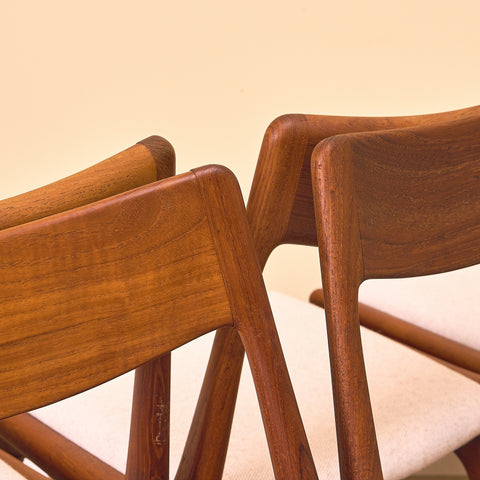 Danish set of 6 dining chairs "Boomerang" in solid teak by Alfred Christensen for Slagelse Møbelværk