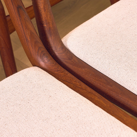 Danish set of 6 dining chairs "Boomerang" in solid teak by Alfred Christensen for Slagelse Møbelværk