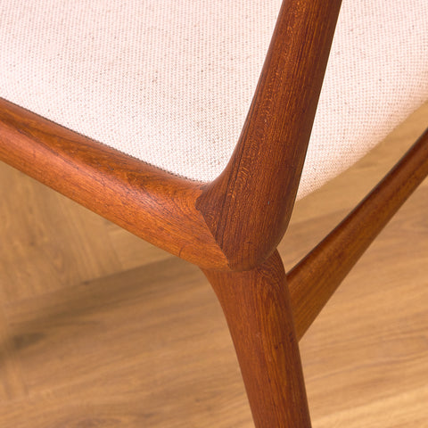 Danish set of 6 dining chairs "Boomerang" in solid teak by Alfred Christensen for Slagelse Møbelværk