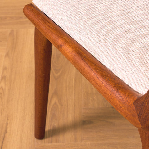 Danish set of 6 dining chairs "Boomerang" in solid teak by Alfred Christensen for Slagelse Møbelværk
