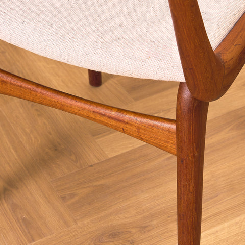 Danish set of 6 dining chairs "Boomerang" in solid teak by Alfred Christensen for Slagelse Møbelværk