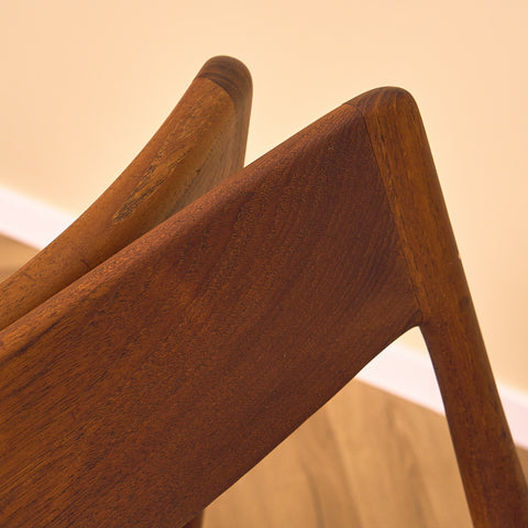 Danish set of 6 dining chairs "Boomerang" in solid teak by Alfred Christensen for Slagelse Møbelværk