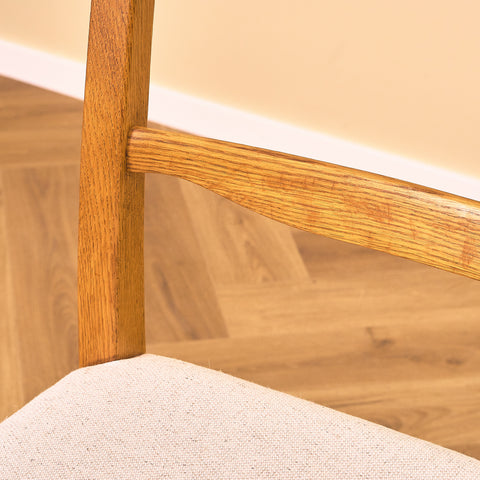 Swedish set of 6 dining chairs in oak, model 'Calmare' by Carl Malmsten,
