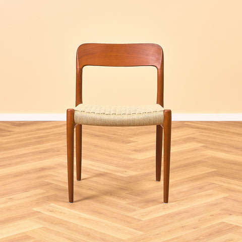 Danish dining chairs in solid teak by Niels Otto Møller for J.L. Møllers, model 75