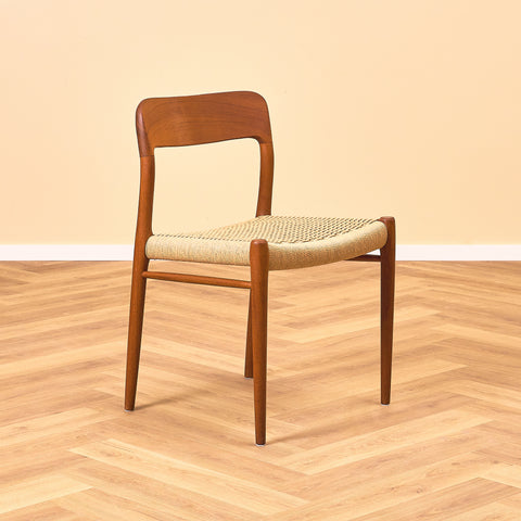 Danish dining chairs in solid teak by Niels Otto Møller for J.L. Møllers, model 75