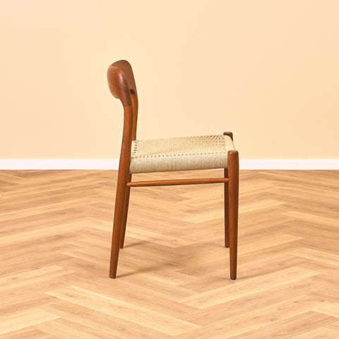 Danish dining chairs in solid teak by Niels Otto Møller for J.L. Møllers, model 75
