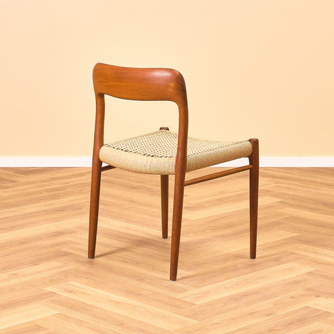 Danish dining chairs in solid teak by Niels Otto Møller for J.L. Møllers, model 75