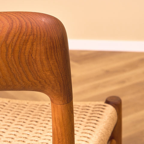 Danish dining chairs in solid teak by Niels Otto Møller for J.L. Møllers, model 75