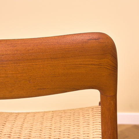 Danish dining chairs in solid teak by Niels Otto Møller for J.L. Møllers, model 75