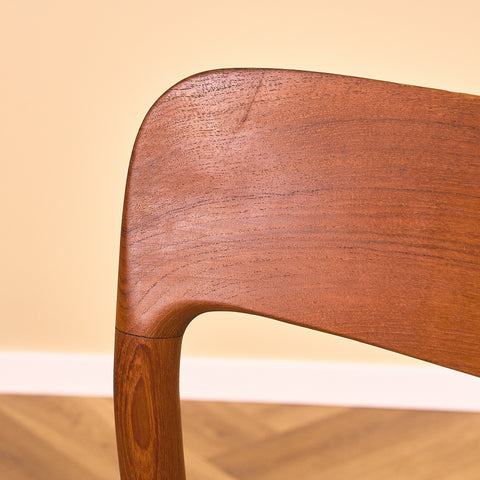 Danish dining chairs in solid teak by Niels Otto Møller for J.L. Møllers, model 75