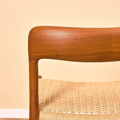 Danish dining chairs in solid teak by Niels Otto Møller for J.L. Møllers, model 75
