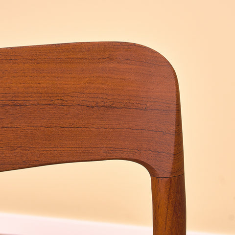 Danish dining chairs in solid teak by Niels Otto Møller for J.L. Møllers, model 75