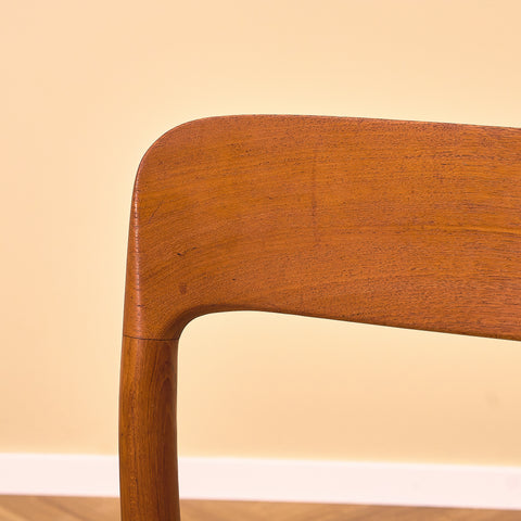 Danish dining chairs in solid teak by Niels Otto Møller for J.L. Møllers, model 75