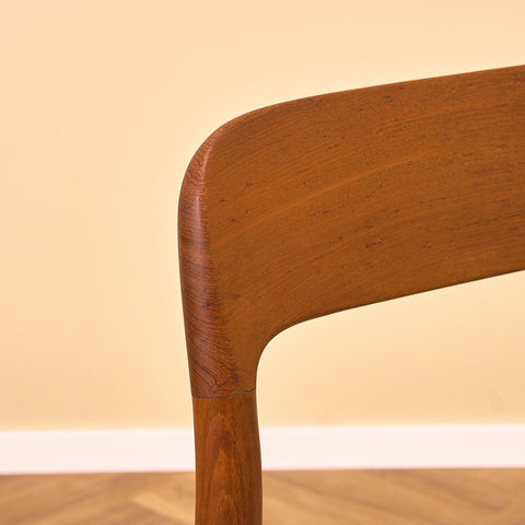 Danish dining chairs in solid teak by Niels Otto Møller for J.L. Møllers, model 75