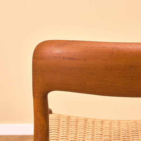 Danish dining chairs in solid teak by Niels Otto Møller for J.L. Møllers, model 75
