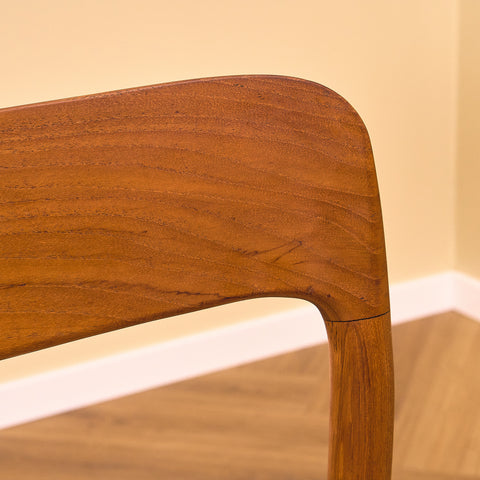 Danish dining chairs in solid teak by Niels Otto Møller for J.L. Møllers, model 75