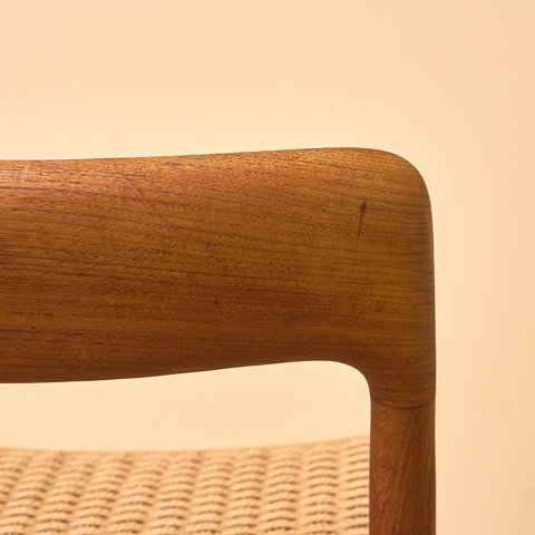 Danish dining chairs in solid teak by Niels Otto Møller for J.L. Møllers, model 75
