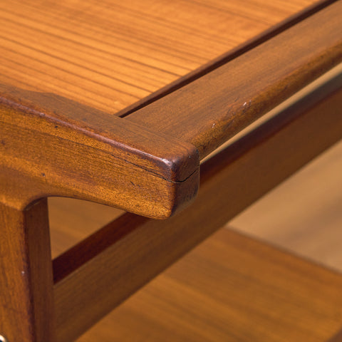 Swedish serving trolley in teak and walnut by AB Skaraborgs Möbelindustri, Tibro