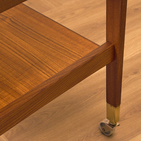 Swedish serving trolley in teak and walnut by AB Skaraborgs Möbelindustri, Tibro