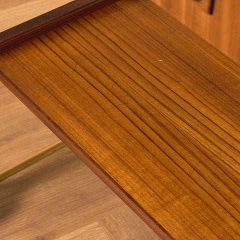 Swedish serving trolley in teak and walnut by AB Skaraborgs Möbelindustri, Tibro
