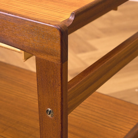 Swedish serving trolley in teak and walnut by AB Skaraborgs Möbelindustri, Tibro