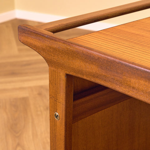 Swedish serving trolley in teak and walnut by AB Skaraborgs Möbelindustri, Tibro