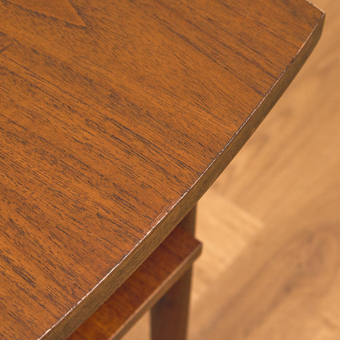 Swedish small side table in teak and walnut
