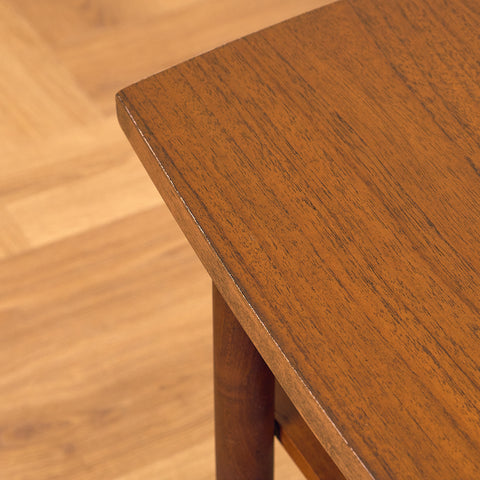 Swedish small side table in teak and walnut