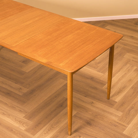 Swedish dining table in teak and oak by AB Lammhults möbler
