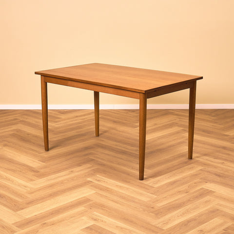 Danish dining table in teak and oak