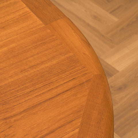 Danish round dining table in teak by Poul Martin Nielsen for Nordvestfyns Møbelfabrik